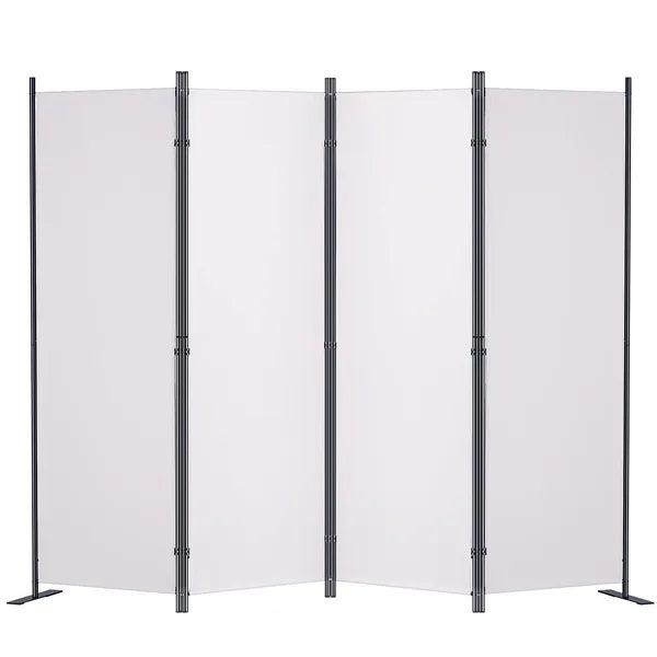 VEVOR Room Divider, 5.6 ft Room Dividers and Folding Privacy Screens (4-panel), Fabric Partition Room Dividers for Office, Bedroom, Dining Room, Study, Freestanding, White