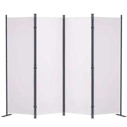 VEVOR Room Divider, 5.6 ft Room Dividers and Folding Privacy Screens (4-panel), Fabric Partition Room Dividers for Office, Bedroom, Dining Room, Study, Freestanding, White