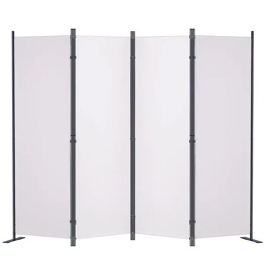 VEVOR Room Divider, 5.6 ft Room Dividers and Folding Privacy Screens (4-panel), Fabric Partition Room Dividers for Office, Bedroom, Dining Room, Study, Freestanding, White