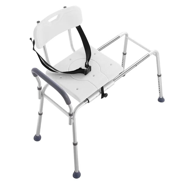 VEVOR Sliding Tub Transfer Bench Shower Chair & Cut-Out Seat Reversible Backrest