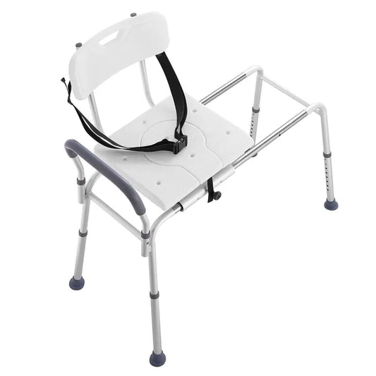 VEVOR Sliding Tub Transfer Bench Shower Chair & Cut-Out Seat Reversible Backrest