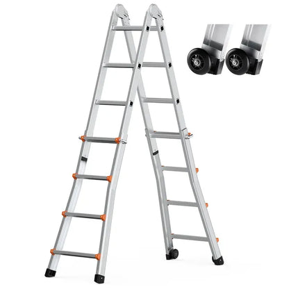 VEVOR Telescoping Ladder A Frame 13 FT Extension Multi-Function for Homework