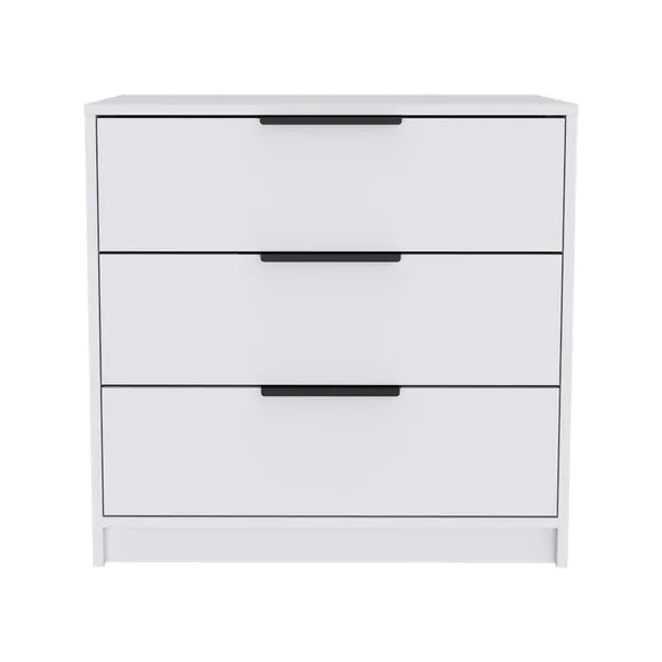 White 3-Drawer Rectangle Dresser