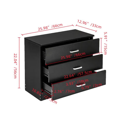 Wood Simple 3-Drawer Dresser Black