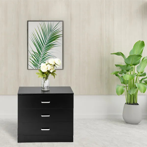 Wood Simple 3-Drawer Dresser Black