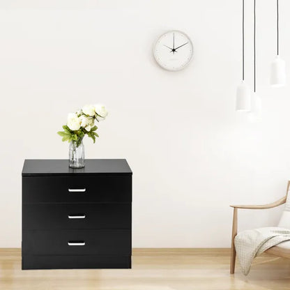 Wood Simple 3-Drawer Dresser Black