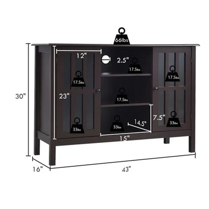 Wooden TV Stand Console Cabinet for 50 Inches TV