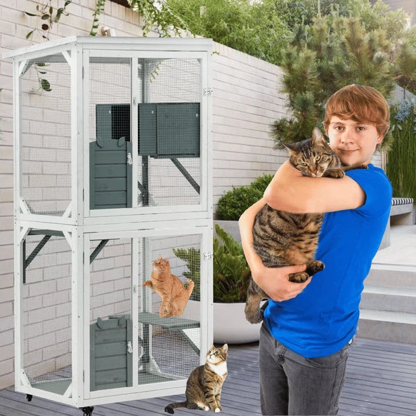 XPT016 Outdoor indoor cat pet climbing rack play cage lovely big space